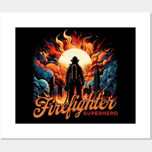 Firefighter Superhero Untold Heroes Design Posters and Art